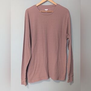 Old Navy Thermal-knit Long-sleeve Mauve Waffle-knit Shirt